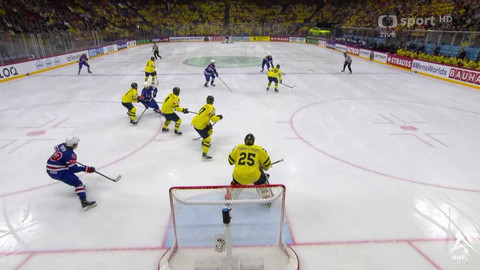 MS v ledním hokeji mužů 2025 Švédsko, Dánsko - Švédsko - USA