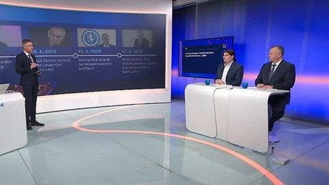 90’ ČT24 - Jednání Miloše Zemana a Andreje Babiše o kauze Huawei