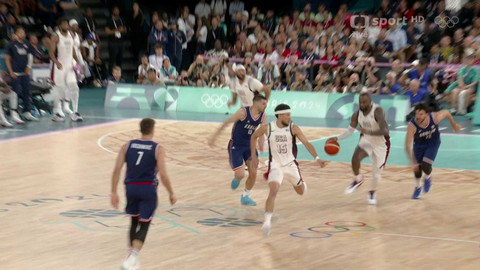 XXXIII. letní olympijské hry 2024 Paříž - Basketbal: USA - Srbsko