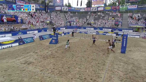 ME v plážovém volejbalu 2015 Rakousko - Nummerdor, Varenhorst (NED) - Ranghieri, Carambula (ITA)