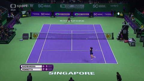 BNP Paribas WTA Singapur 2015 - Agnieszka Radwaňská (POL) - Flavia Pennettaová (ITA)