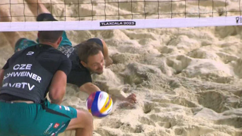 MS v plážovém volejbalu 2023 Mexiko - Lupo - Rossi (ITA) - Perušič / Schweiner (CZE)