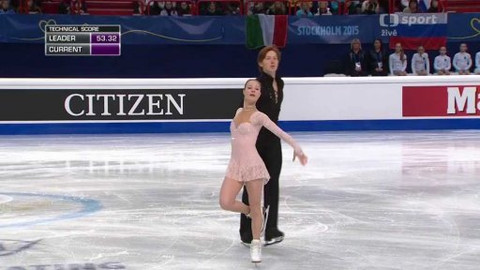 ME v krasobruslení 2015 Švédsko - Sportovní dvojice: volné jízdy