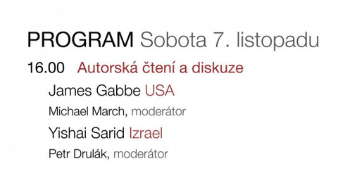 Festival spisovatelů Praha 2015 - James Gabbe, Yishai Sarid