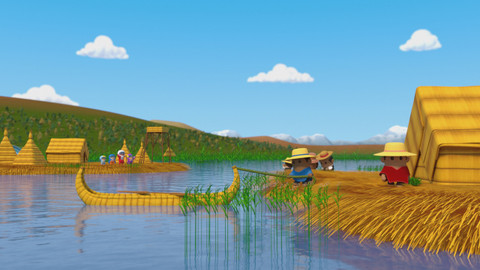 Tryskouni - Jezero Titicaca v Peru