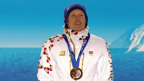 XXII. zimní olympijské hry 2014 Soči - Medailový ceremoniál Ondřej Moravec