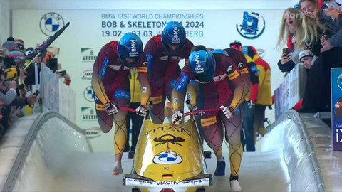 MS v bobech a skeletonu 2024 Německo - 3. jízda závodu čtyřbobů mužů