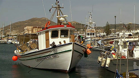 Země a města světa - Severní Kyklady, modrobílá poezie