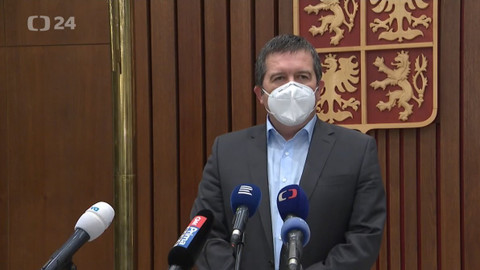 Mimořádné pořady ČT24 - Tisková konference ministra vnitra Jana Hamáčka