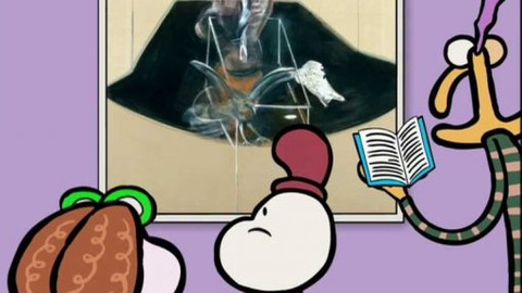 Minuta v muzeu - Obraz Vyvržená mrtvola a dravý pták