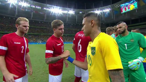 XXXI. letní olympijské hry 2016 Rio de Janeiro - Fotbal: Dánsko - Brazílie (muži)