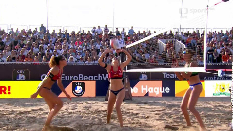 ME v plážovém volejbalu 2024 Nizozemsko - Paulikiene/Raupelyte (LTU) - Böbner/Vergé-Dépré Z. (SUI)