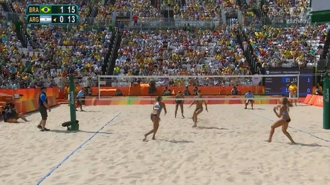 XXXI. letní olympijské hry 2016 Rio de Janeiro - Plážový volejbal: Brazílie - Argentina (ženy)