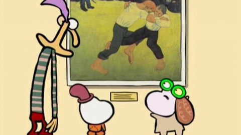 Minuta v muzeu - Obraz Zápasící Bretonci