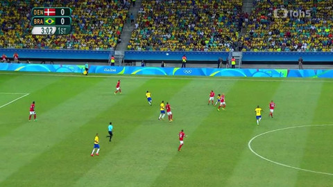 XXXI. letní olympijské hry 2016 Rio de Janeiro - Fotbal: Dánsko - Brazílie (muži)