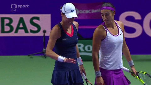 BNP Paribas WTA Singapur 2015 - Garciaová, Srebotniková (FRA, SVN) - Muguruzaová, Suárezová Navarrová (ESP)