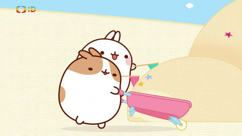 Molang - Socha na pláži