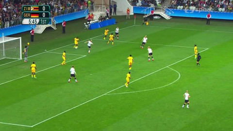 XXXI. letní olympijské hry 2016 Rio de Janeiro - Fotbal: Zimbabwe - Německo (ženy)