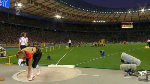 MS v atletice 2009 Německo - Sedmiboj Ž, koule Ž, 100m M