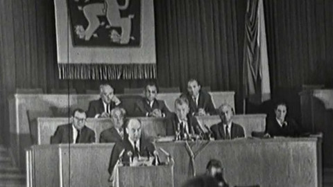 Příloha Televizních novin - Projev Oldřicha Černíka v Narodním shromáždění