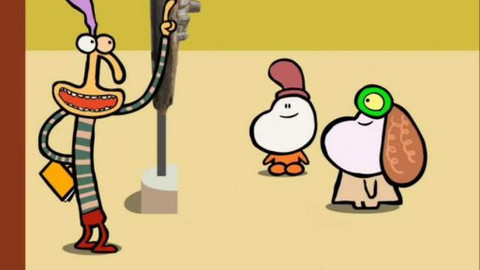 Minuta v muzeu - Socha s mužskými rysy od afrického kmene Djennenke