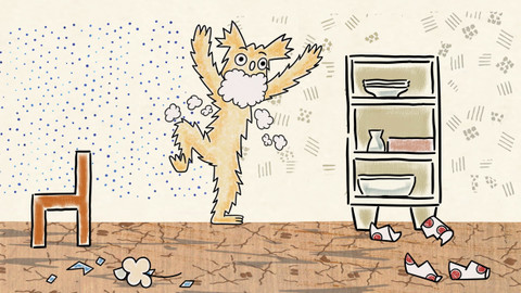 O pejskovi a kočičce - Jak si myli podlahu