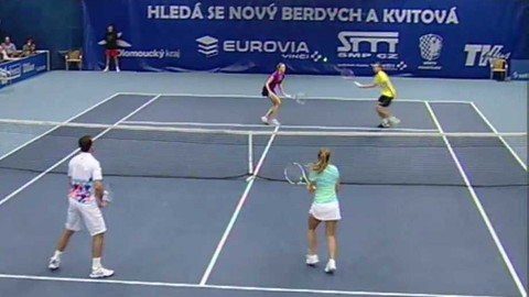 Tenis - Tenisová exhibice Petry Kvitové a Tomáše Berdycha