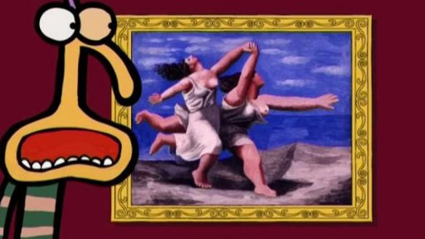 Minuta v muzeu - Obraz Ženy běžící po pláži