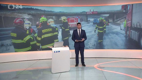 90’ ČT24 - Hromadná nehoda na D5