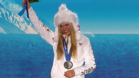 XXII. zimní olympijské hry 2014 Soči - Medailový ceremoniál - Gabriela Soukalová