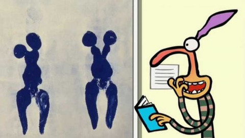 Minuta v muzeu - Obraz Andropometrie v modré