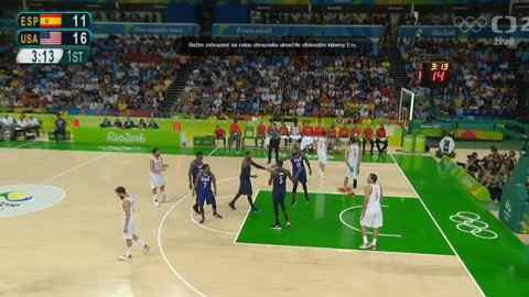 XXXI. letní olympijské hry 2016 Rio de Janeiro - Basketbal: Španělsko - USA (muži)