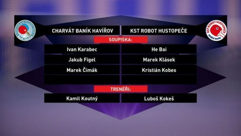 Stolní tenis - SKST Baník Havířov Charvát - KST Robot Metalfin Hustopeče