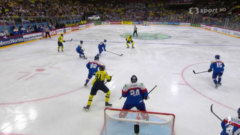 MS v ledním hokeji mužů 2025 Švédsko, Dánsko - Švédsko - Slovensko