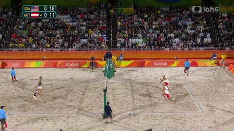XXXI. letní olympijské hry 2016 Rio de Janeiro - Plážový volejbal: USA - Rakousko (ženy)