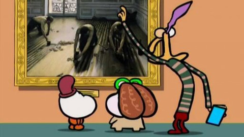 Minuta v muzeu - Obraz Hoblování podlahy