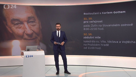 90’ ČT24 - Příprava pohřbu Karla Gotta