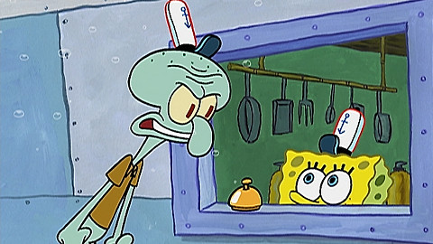 SpongeBob v kalhotách - Zavazování tkaniček / Sépiák má volno