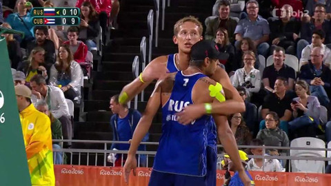 XXXI. letní olympijské hry 2016 Rio de Janeiro - Plážový volejbal: Rusko - Kuba (muži)