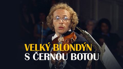 Velký blondýn s černou botou