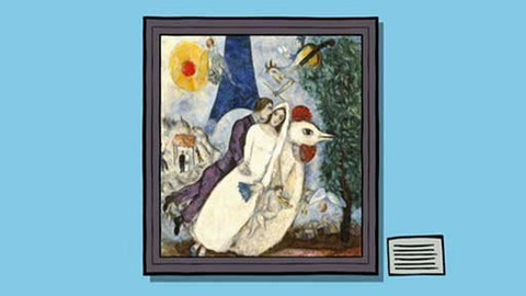 Minuta v muzeu - Pár pod Eiffelovo věží