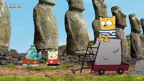 Olí a Jůla - Olího socha na Velikonočním ostrově