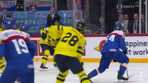 MS v ledním hokeji mužů 2025 Švédsko, Dánsko - Švédsko - Slovensko