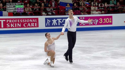 MS v krasobruslení 2018 Itálie - Volné jízdy sportovních dvojic