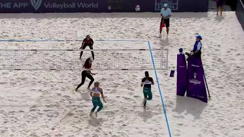 MS v plážovém volejbalu 2023 Mexiko - Hermannová / Štochlová (CZE) – Yakki / Mahassine (MAR)