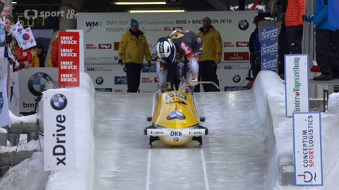 MS ve skeletonu a bobech 2016 Rakousko - 2. jízdy dvojbobu mužů