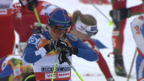 MS v klasickém lyžování 2009 Liberec - Závod žen ve skiatlonu na 7,5 km klasickou a 7,5 km volnou technikou