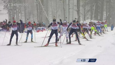 XXII. zimní olympijské hry 2014 Soči - Biatlon: závod s hromadným startem 15km - muži