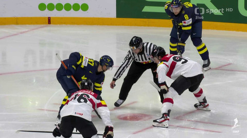 MS v ledním hokeji mužů 2025 Švédsko, Dánsko - Švédsko - Rakousko