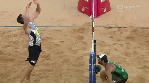 Plážový volejbal - Perušič / Schweiner (CZE) - Pedro Solberg / Guto (BRA)